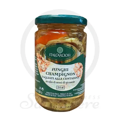 SLICED CHAMPIGNON MUSHROOMS WITH SPICES IN OIL ITALCARCIOFI 280 GR